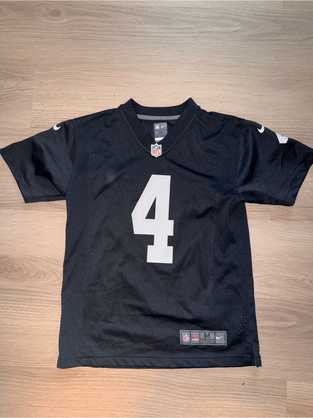 NFL Kids Black Jersey with White Number 4
